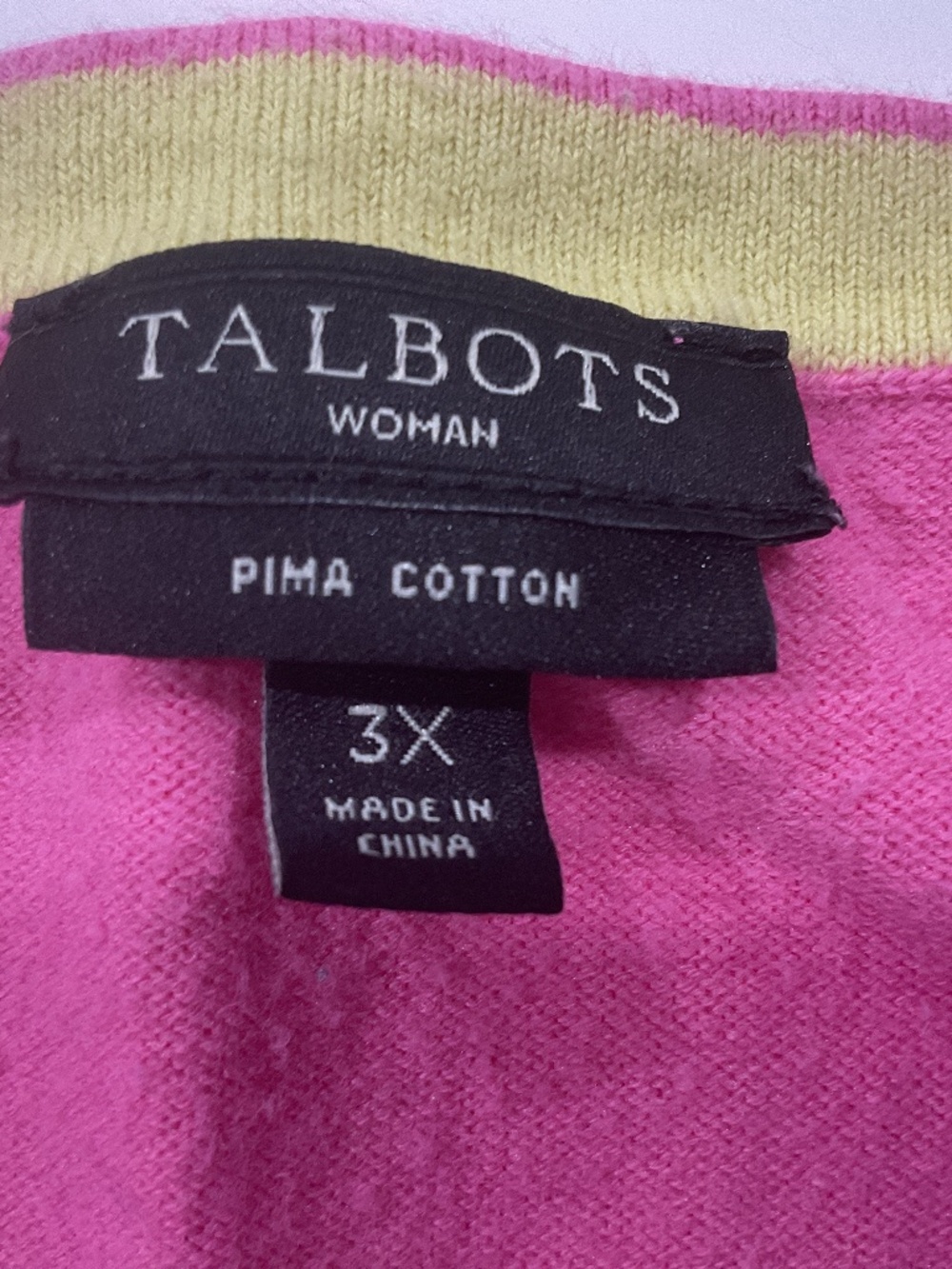 Talbots pink cotton long sleeve cardigan sweater size 3x